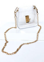 Clearly Tatum Clear Gold Purse-***FINAL SALE***-Hand In Pocket
