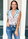 Karlie "Current" Tie Dye Print Ruffle Sleeve Blouse ***FINAL SALE***-Hand In Pocket