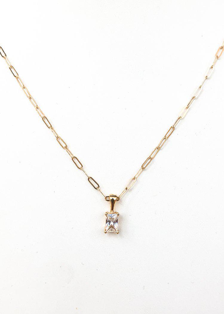 BRACHA Unforgettable Chain Link Pendant Necklace - Gold-Hand In Pocket