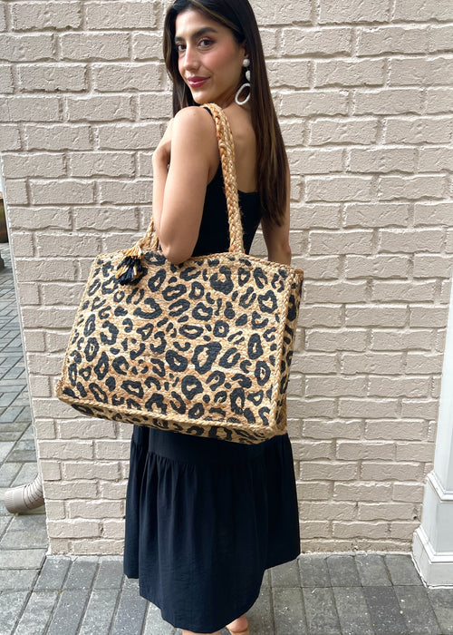 Haley Leopard Tote-Hand In Pocket
