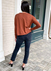 Bobi Button Front Boxy Top-Redwood-***FINAL SALE***-Hand In Pocket