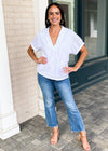 Karlie "Oleta" V Neck Eyelet Blouse-***FINAL SALE***-Hand In Pocket
