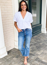 Karlie "Oleta" V Neck Eyelet Blouse-***FINAL SALE***-Hand In Pocket
