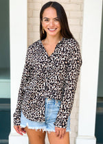 Tanzania Leopard Print Blouse-Hand In Pocket