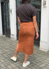 Allison Textured Knit Midi Skirt - Rust ***FINAL SALE***-Hand In Pocket