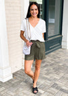 Hudson Mixed Media V Neck Tee-Off White-***FINAL SALE***-Hand In Pocket