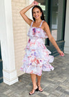 Milton Tiered Floral Midi Dress-***FINAL SALE***-Hand In Pocket