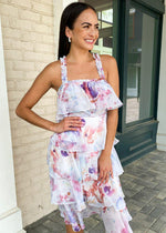 Milton Tiered Floral Midi Dress-***FINAL SALE***-Hand In Pocket