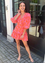 Karlie Taba Faux Wrap Mini Dress-Pink ***FINAL SALE***-Hand In Pocket