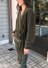 RD Style Brookhaven Wrap Cardigan-Olive-Hand In Pocket