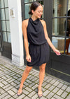 Krisa Cowl Neck Mini Dress- Black-***FINAL SALE***-Hand In Pocket