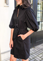 Bahia Puff Sleeve Shirtdress-Hand In Pocket