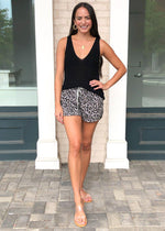 Karlie Mara Leopard Print Drawstring Short ***FINAL SALE***-Hand In Pocket