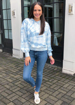 Z Supply Eva Spiral Tie Dye Sweatshirt-Blue Agave ***FINAL SALE***-Hand In Pocket