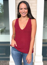 Brooks Sleeveless Scoop Neck Sweater Tank - Burgundy-***FINAL SALE***-Hand In Pocket