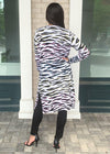 525 America Zebra Print Long Cardigan ***FINAL SALE***-Hand In Pocket