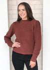 525 America Emma Puff Shoulder Sweater- Cinnamon ***FINAL SALE***-Hand In Pocket