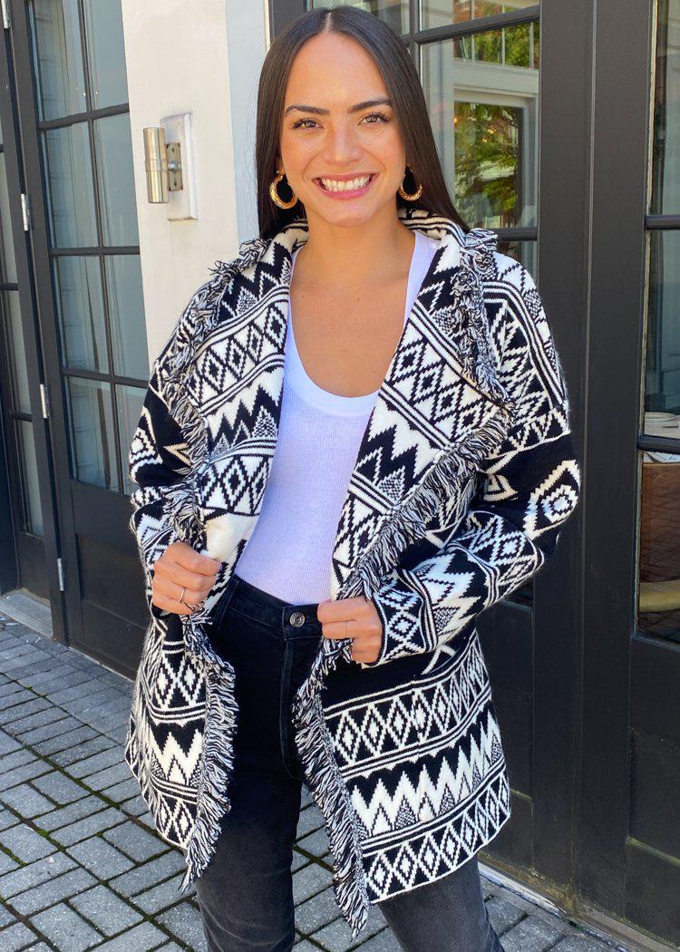 |EXTRA 25% OFF| Visalia Fringed Wrap Cardigan***FINAL SALE***-Hand In Pocket