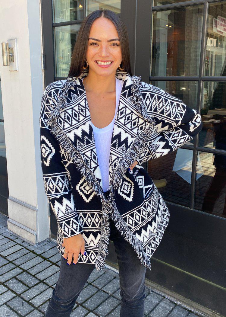 |EXTRA 25% OFF| Visalia Fringed Wrap Cardigan***FINAL SALE***-Hand In Pocket