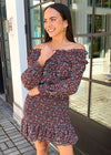 Dita Smocked Waist Off Shoulder Mini Dress-Hand In Pocket