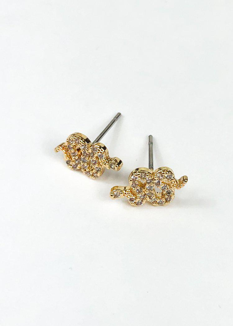 Slitherin Studs - Gold-Hand In Pocket
