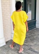 Lamoine Twist Lemon Dress-Hand In Pocket