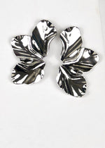 Petal Post Earrings - Silver-Hand In Pocket