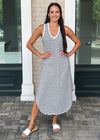 Z Supply Reverie Striped Midi Dress - Black/White-Hand In Pocket
