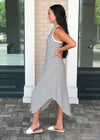 Z Supply Reverie Striped Midi Dress - Black/White-Hand In Pocket