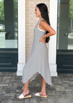 Z Supply Reverie Striped Midi Dress - Black/White-Hand In Pocket