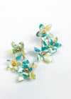 Saipan Floral Drop Earrings- Mint/Multi-Hand In Pocket