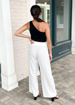 Rockport Foldover Linen Pant-White ***FINAL SALE***-Hand In Pocket