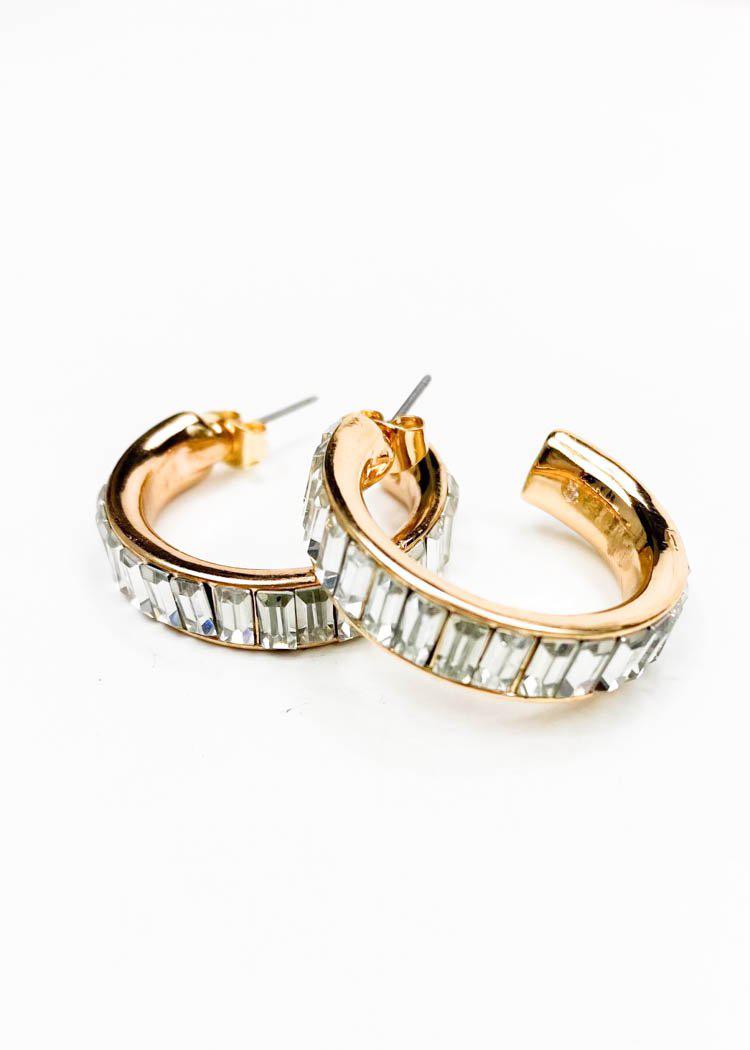 Icy Hoops-Clear/Gold-Hand In Pocket
