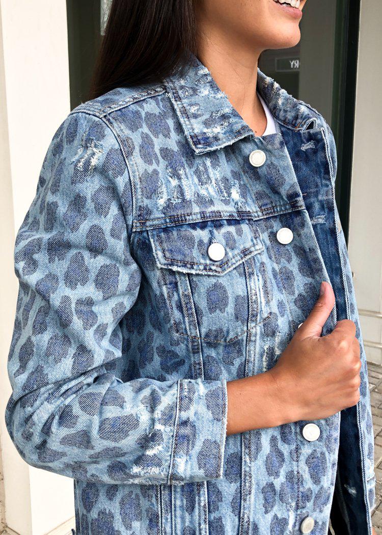 Blank NYC Welcome To The Jungle Leopard Print Denim Jacket ***FINAL SALE***-Hand In Pocket