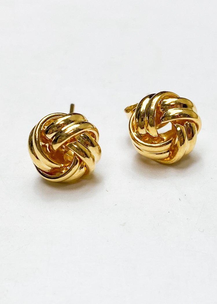 Love Knot Studs - Gold-Hand In Pocket
