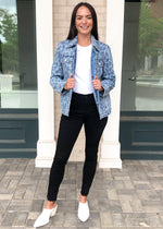 Blank NYC Welcome To The Jungle Leopard Print Denim Jacket ***FINAL SALE***-Hand In Pocket