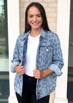 Blank NYC Welcome To The Jungle Leopard Print Denim Jacket ***FINAL SALE***-Hand In Pocket
