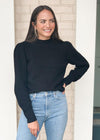 525 America Emma Puff Shoulder Sweater- Black-***FINAL SALE***-Hand In Pocket
