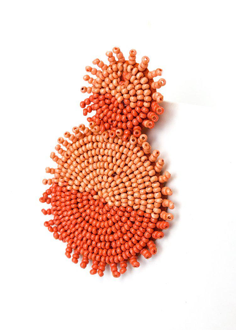 Nizuc Beaded Dual Color Drop Earring - Orange-Hand In Pocket