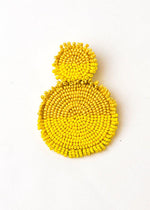 Nizuc Beaded Dual Color Drop Earring - Yellow-Hand In Pocket