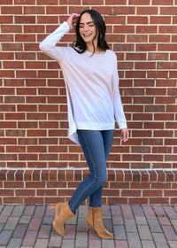 Weekender Pullover Ombre-Oatmeal-Hand In Pocket