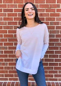 Weekender Pullover Ombre-Oatmeal-Hand In Pocket