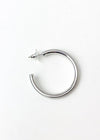 Hoop la 40mm Brushed Hoop - Silver-Hand In Pocket