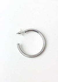 Hoop la 40mm Brushed Hoop - Silver-Hand In Pocket