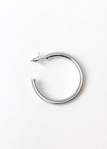 Hoop la 40mm Brushed Hoop - Silver-Hand In Pocket