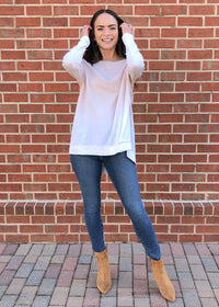 Weekender Pullover Ombre-Oatmeal-Hand In Pocket