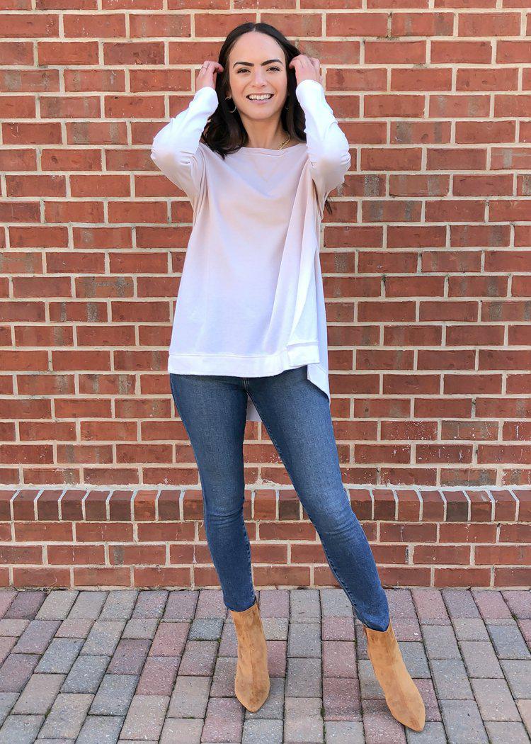 Weekender Pullover Ombre-Oatmeal-Hand In Pocket