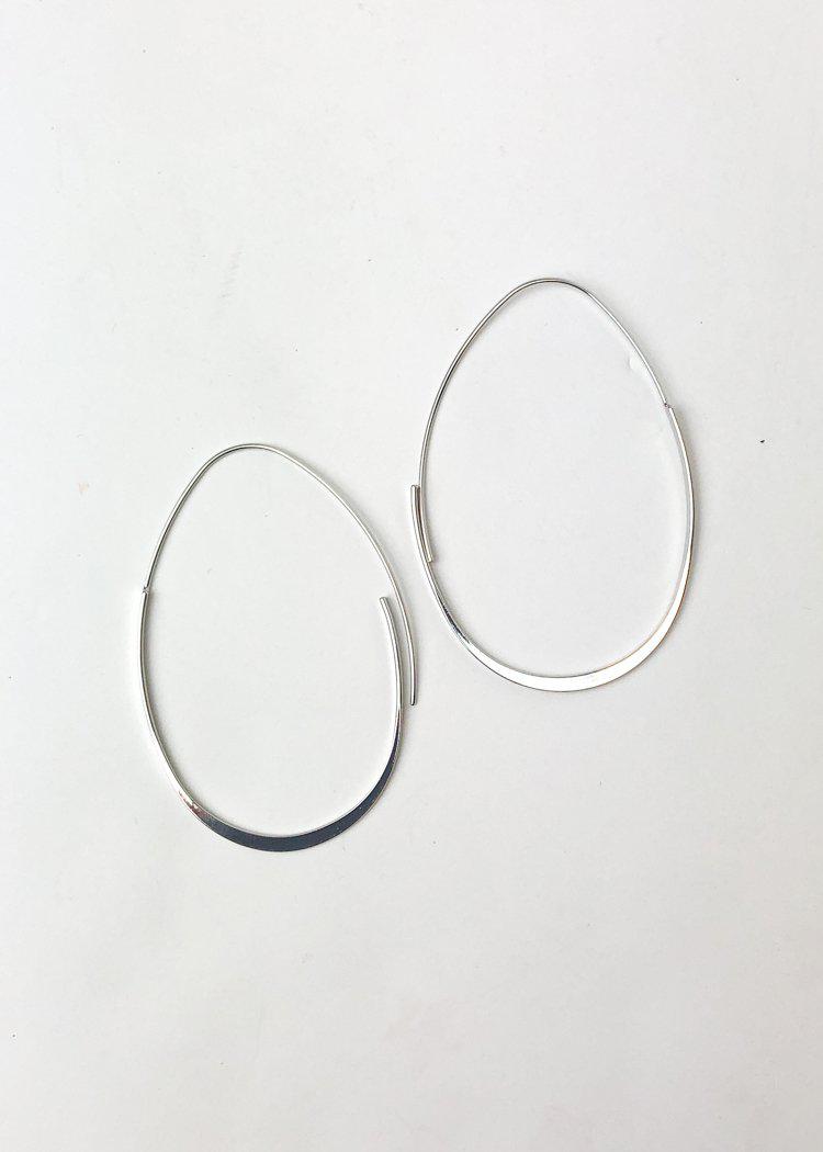 Teardrop Threader Hoops-Silver-Hand In Pocket