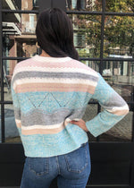 THML Aspen Pointelle Pastel Stripe Sweater***FINAL SALE***-Hand In Pocket