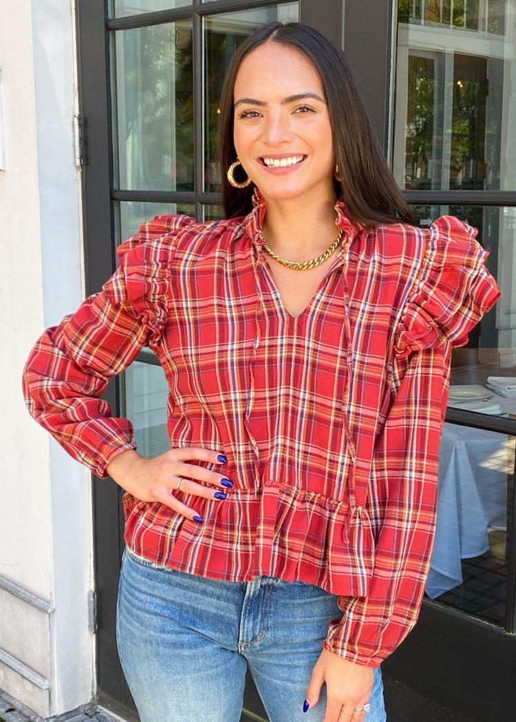 Blank NYC Check That Out Blouse***FINAL SALE***-Hand In Pocket